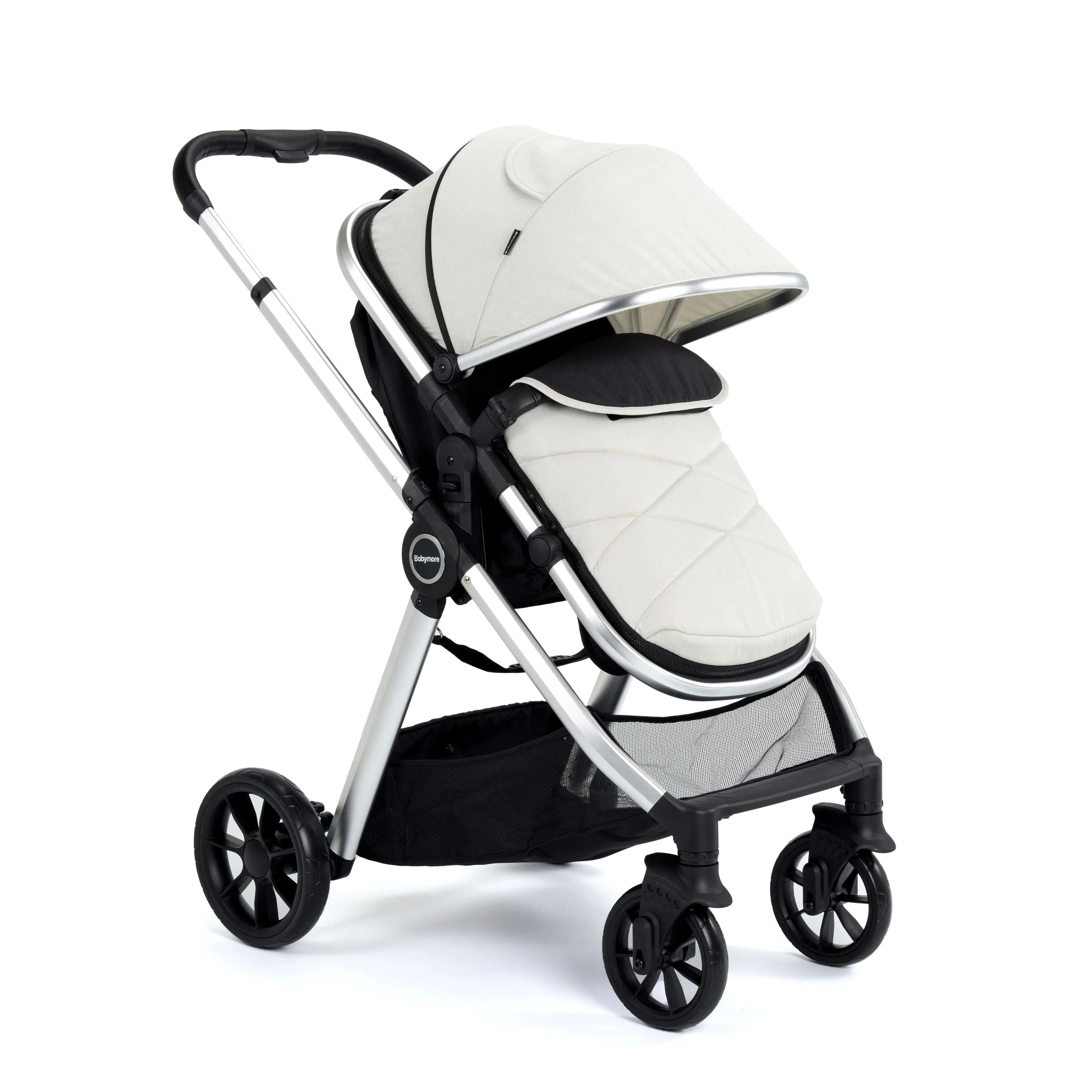 Travel system prams with isofix clearance base